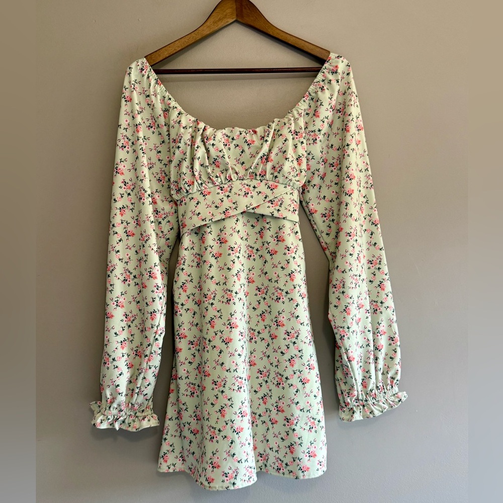 Altar'd‎ State Floral Dress Puff Sleeve Cottage Western Ruffled Cuff Short Large - Picture 2 of 16